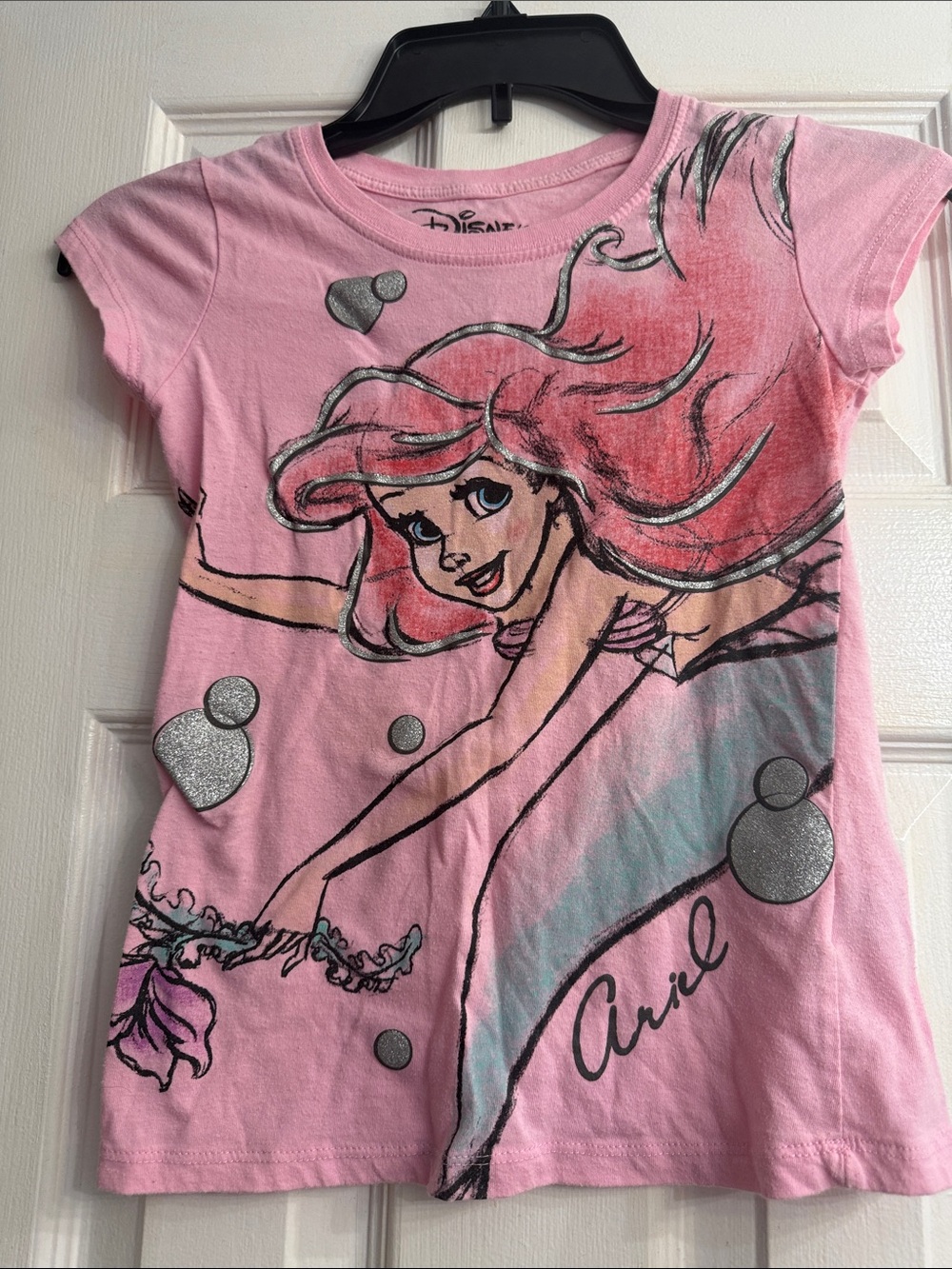 Disney Pink Ariel Graphic Short Sleeve Tee 7-8